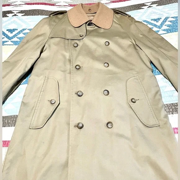 Vintage Austin Reed Tan Regent Street Trench Coat London Heritage 1970s Men 38R